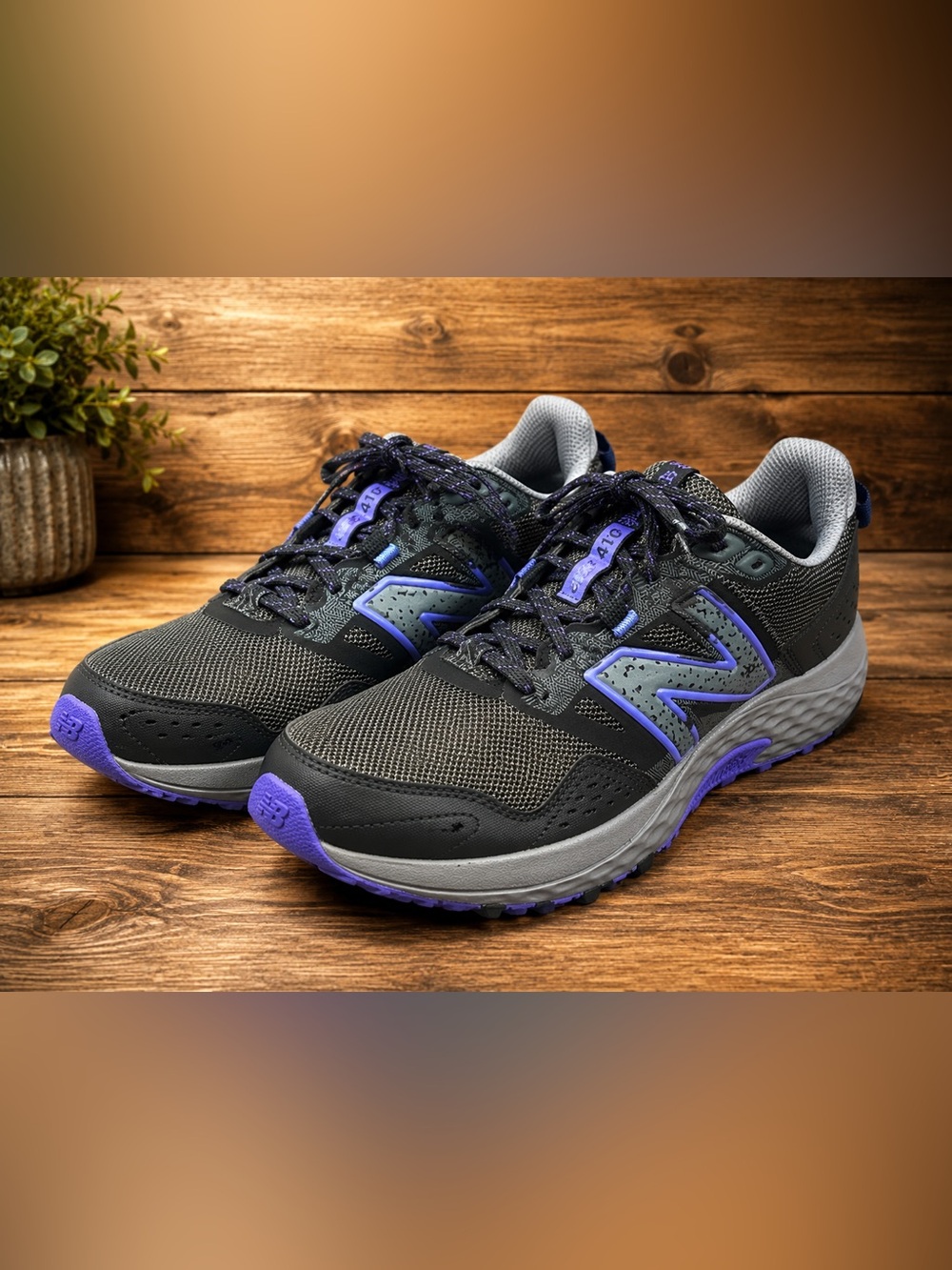 New Balance 410 Trail Running Shoes Gray Purple Women’s Size 11 Hiking  WT410LQ8